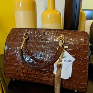 Croc embossed hand bag